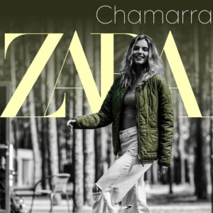 Chamarra verde olivo de la marca Zara